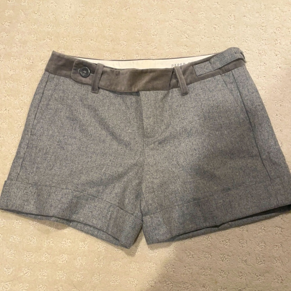 NWT Anthropologie Paper Boy Size 2 Wool/Velvet Gray Shorts